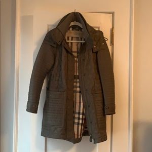 Quilted Olive Burberry Coat